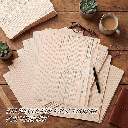 Glenmal 100 Pack Personnel Record Jacket Flat Expansion Employee Record File - Image 5