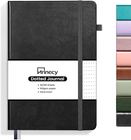 Annecy Numbered Bullet Dotted Journal Notebook, Medium 5.5x 8.25, 160 Pages by Annecy