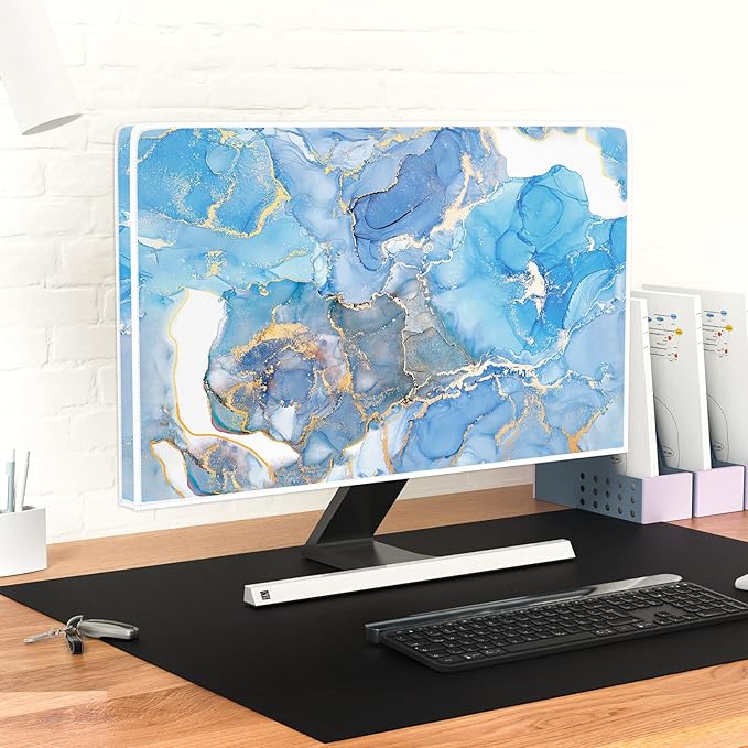 Baocicco Baby Blue Gold Marble Waterproof Computer Monitor Dust Cover 26 - Image 6