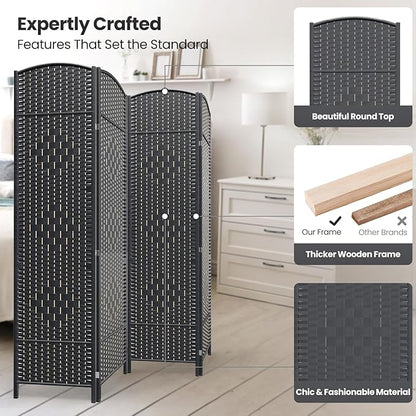 Cocosica 4 Panel Room Divider, 6Ft Folding Privacy Screen, Tall - Image 2