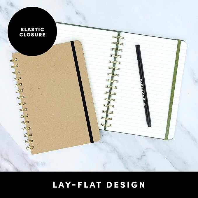 PAPERAGE Lined Spiral Journal Notebook, 160 Pages, Hardcover Journal - Image 3