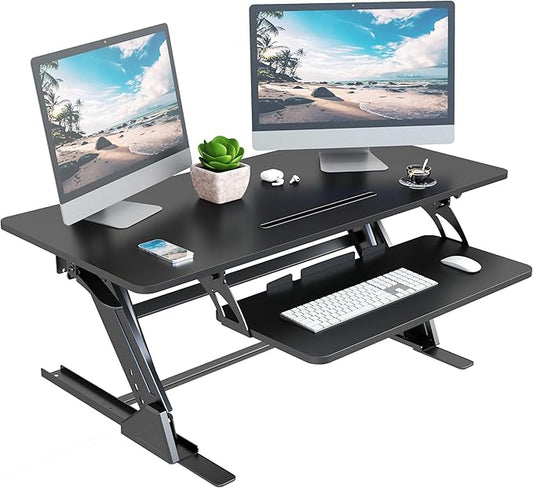 Lubvlook 42 inch Stand Up Desk Converter, Height Adjustable Sit Stand Desk Riser by Lubvlook