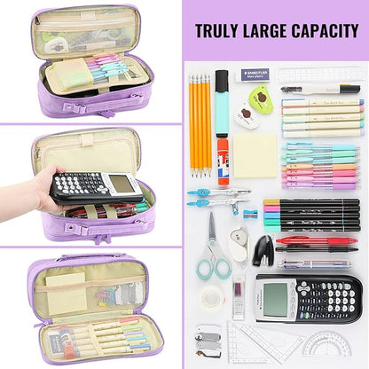 JOINPRO Pencil Case, Large Capacity Pencil Case Organizer; Double Zipper - Image 5