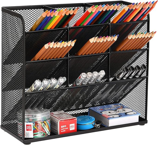 Marbrasse Mesh Desk Organizer, Desktop Stationary Organizer, Storage Rack by Marbrasse