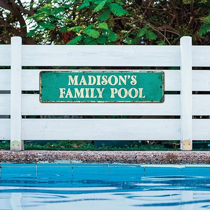 Custom Rustic Sign, Personalized Decor Street Signs Gift, 32x8 Inches, Fade - Image 3