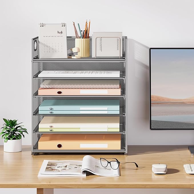 Subekyu 6 Tier Paper Organizer for Desk - Image 7