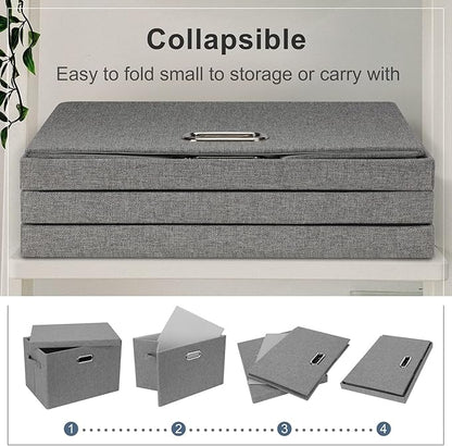 Graciadeco Large 17" 36 Quart Collapsible Stackable Storage Bins - Image 5