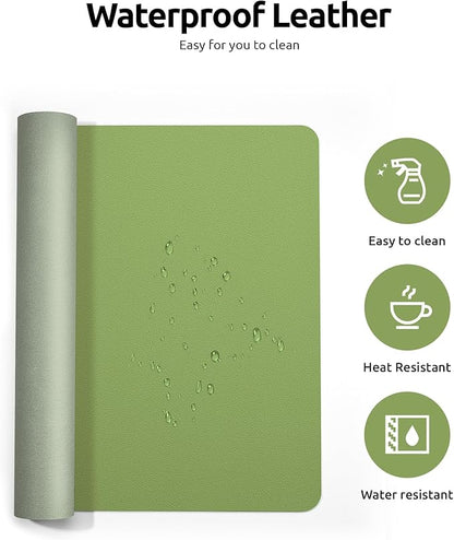 YSAGi Leather Desk Protector, Office Mat, Large Mouse Mat, Non-Slip PU Leather - Image 4