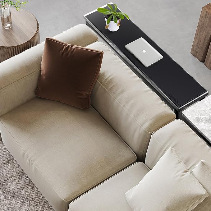 CENNBIE Console Table Cover, Leather Sofa Table Cover, Narrow Console Table - Image 4