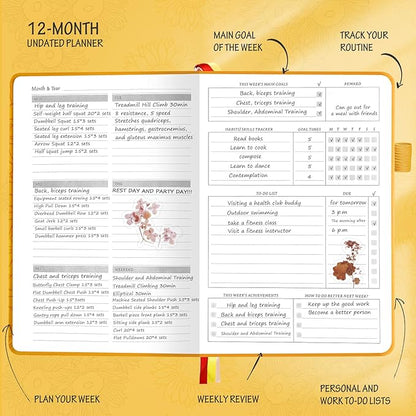 Undated Luxurious Weekly & Monthly Planner to Increase Productivity Hit Your - Image 4