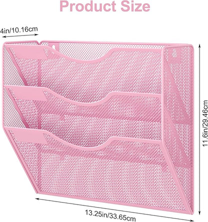EasyPAG 3 Pocket Mesh Wall File Organizer, Hanging Paper Folder Holder - Image 7
