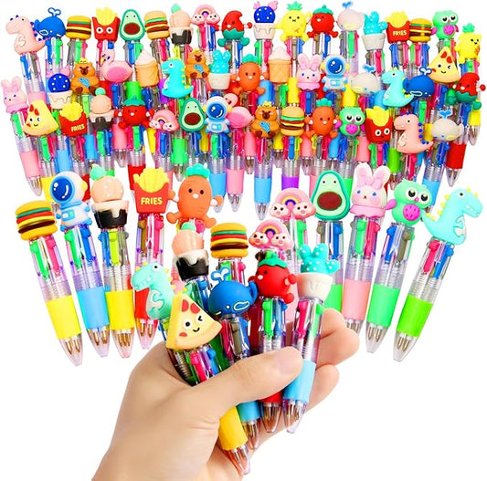 LiYiQ 50 Pcs Multicolor Pen in One Fun 4-in-1 Cute Pens Bulk Kawaii Cool by LiYiQ