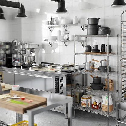Regal Altair 18" Deep x 30" Wide x 64" Height Wire Shelving Kit | 5-Tier | NSF - Image 6
