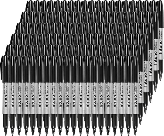 INTUNO Permanent Markers, Fine tip, Oil-Based Permanent Markers, Waterproof and by Unknown