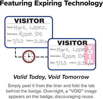 Threshold Tab-Expiring Visitor Badge Sign-in Book | Name Tag Stickers | Hospital - Image 3