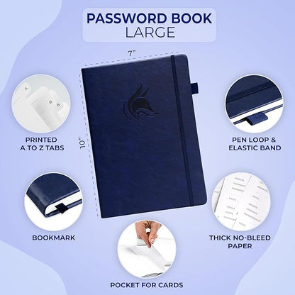 Clever Fox Password Book with alphabetical tabs. Internet Address Organizer - Image 2