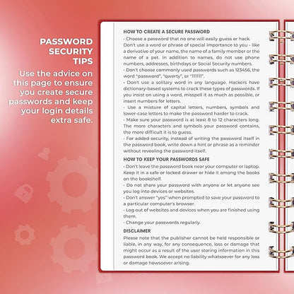 Clever Fox Password Book Spiral – Mini Internet Address & Password Organizer - Image 5