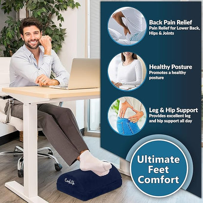 ComfiLife Foot Rest for Under Desk at Work – Adjustable Height Memory Foam Foot - Image 3