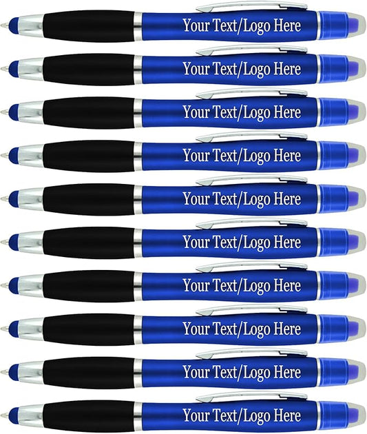 Personalized Pens with Gel Highlighter and Stylus -200 Pack Bulk-Free Imprint - by Sypen