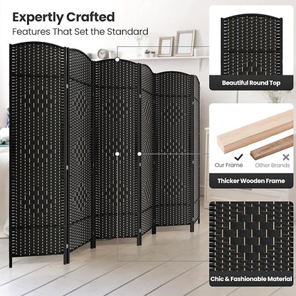 6 Panel Room Divider, 6Ft Folding Privacy Screen, Tall - Image 2