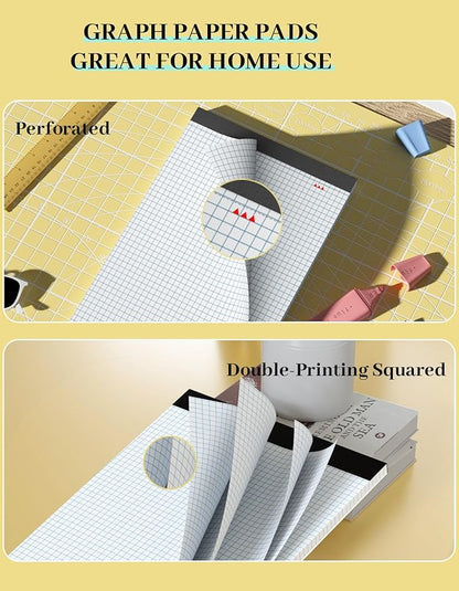 Aidunmis Graph Paper Pads 8.5 x 11, 4x4 Quad Ruled, 3 Pack Grid Paper Pad 8.5 x - Image 4