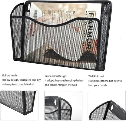 Gawerk 3 Pack Wall File Organizer, Mesh Hanging Metal Vertical Wall Mounted - Image 3