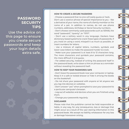 Clever Fox Password Book Spiral – Mini Internet Address & Password Organizer - Image 5