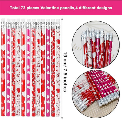 Hdagbnn 72PCS Valentine's Day Pencils, Wooden Heart Pencil - Image 2