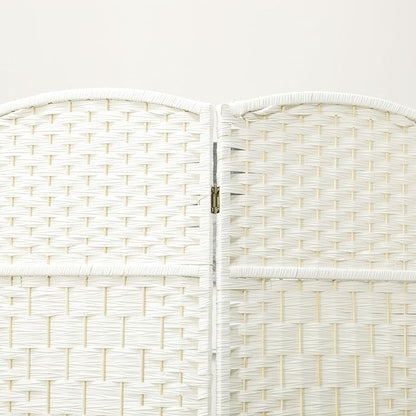 HOMCOM 4 Panel Room Divider, Hand-Woven Freestanding Wall Partition - Image 8