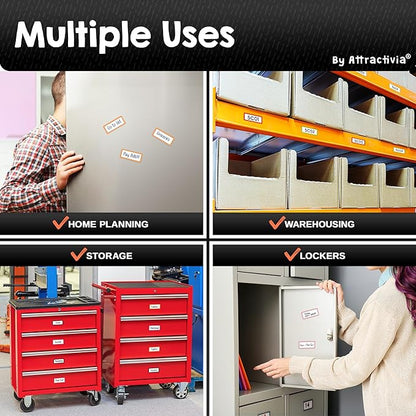 Attractivia Dry Erase Magnetic Labels 2.8 x 1.2 in, Color Borders, Dry Erase - Image 4