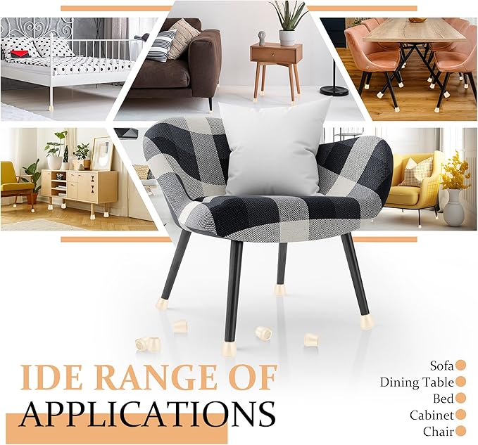 1/2" Round Rubber Chair Leg Tips Caps, Chair Leg Floor Protectors, Non-Slip - Image 5