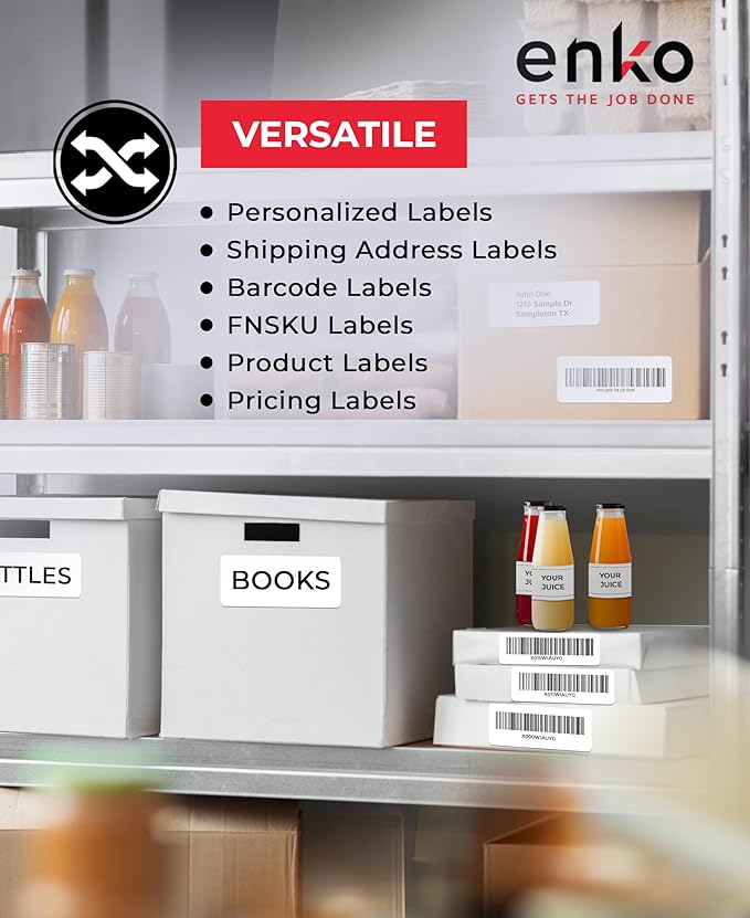 enKo 4" x 2" Labels for Zebra Desktop Printers Direct Thermal Address Mailing - Image 4