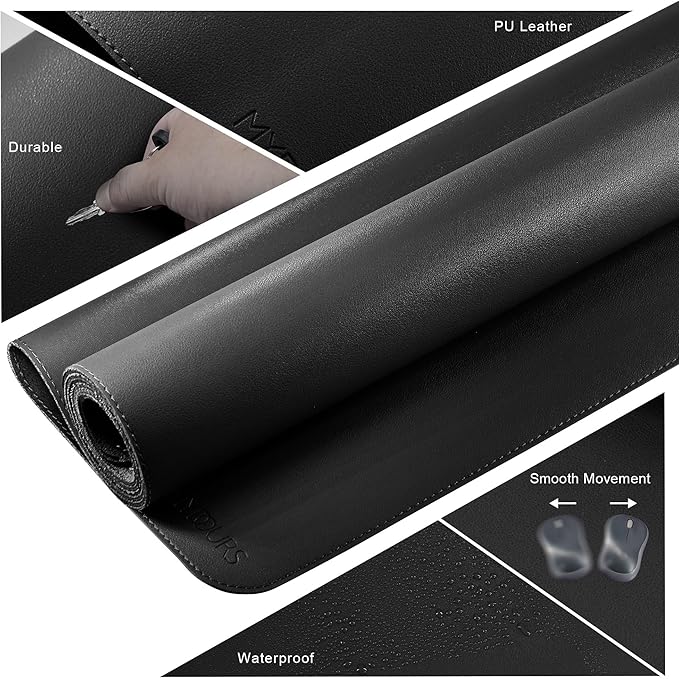 Mydours 59" x 15.7" Oversized PU Leather Desk Mat - Image 4