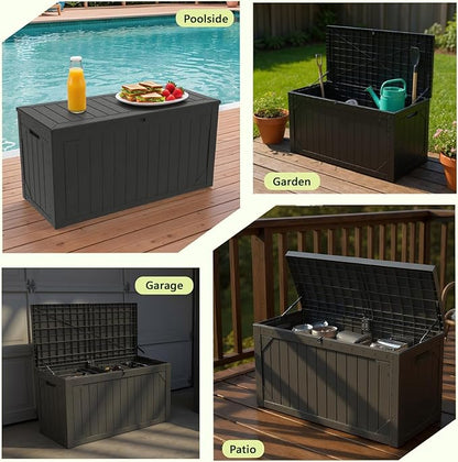 TARKARI 100 Gallon Lockable Resin Deck Box, Waterproof & UV-Resistant Outdoor - Image 7