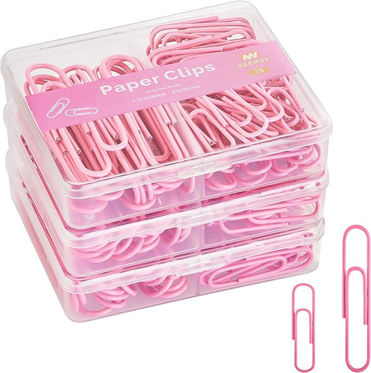 NEEWAY Colorful Paper Clips Assorted Sizes, Small and Large Paperclips by NEEWAY