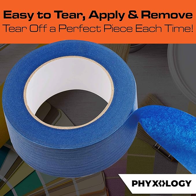 No-Residue 2 Inch, 60 Yard Blue Painters Tape 2 Pk. Easy-Tear, Pro-Grade - Image 5