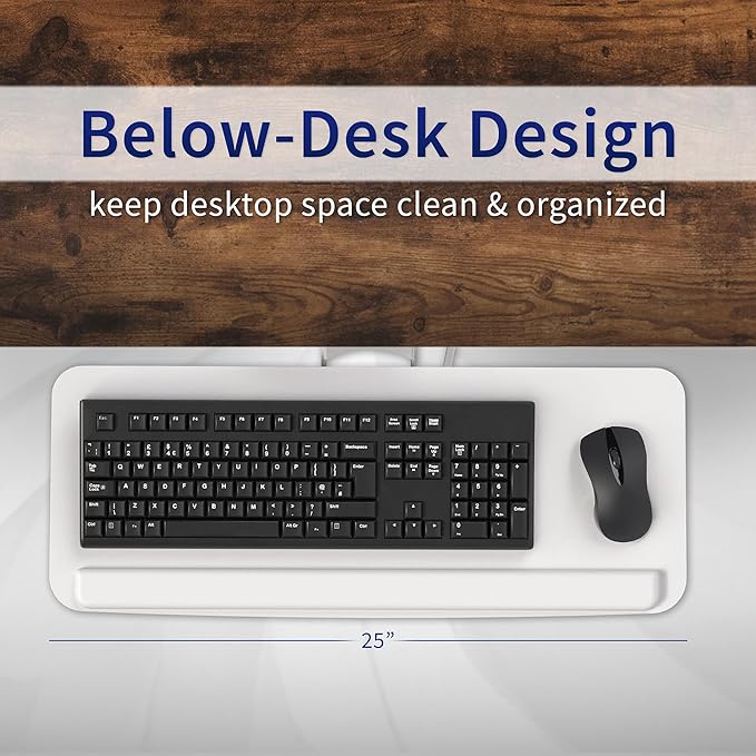 VIVO Adjustable 25 x 10 inch Computer Keyboard and Mouse Platform Tray - Image 8