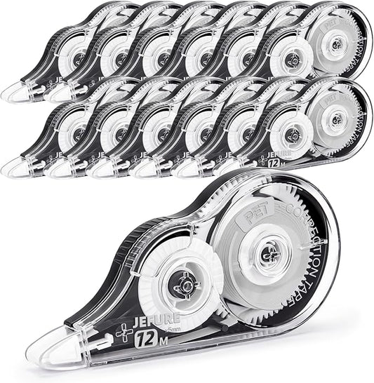 JEFURE 12 Pcs Correction Tape, 39.37 Ft White Wrong Out Tear-Resistant Bulk by JEFURE