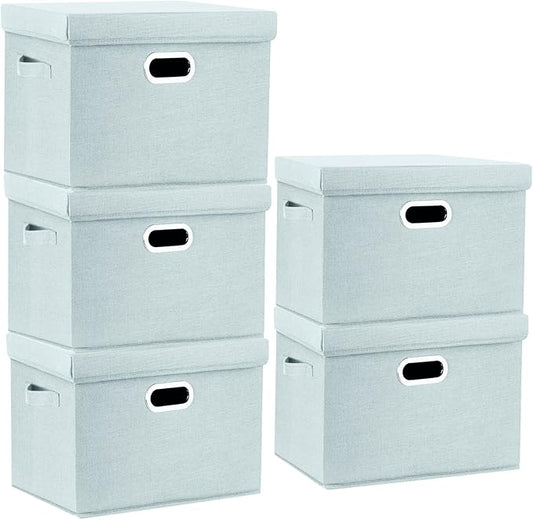 TYEERS Large Storage Bins with Lids, Collapsible, Fabric Storage Boxes by StorageOrganization