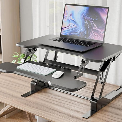 Mount-It! Height Adjustable Standing Desk Converter, Compact 30” Wide Tabletop - Image 6
