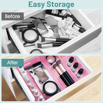 WOWBOX 25 PCS Plastic Drawer Organizer Set, 4 Sizes Desk Drawer Divider - Image 4