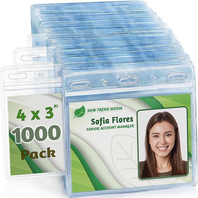 EcoEarth - Horizontal Card Protector w/Soft Edge - Sealable 4x3 Inch, 1000 Pack by EcoEarth
