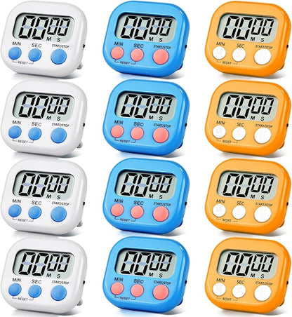 12 Pack Digital Kitchen Timer Magnetic Digital Timer by Unknown