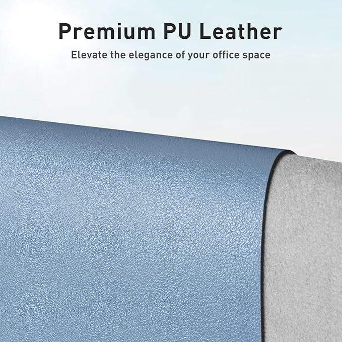 Aothia Leather Desk Pad Protector, Mouse Pad, Office Desk Mat, Non-Slip PU - Image 2
