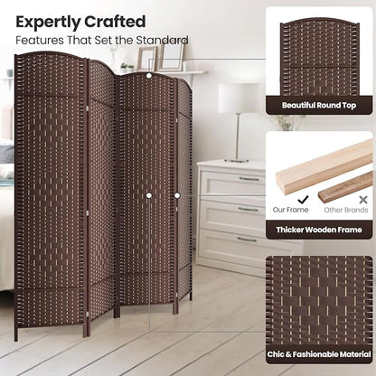 Cocosica 4 Panel Room Divider, 6Ft Folding Privacy Screen, Tall - Image 2