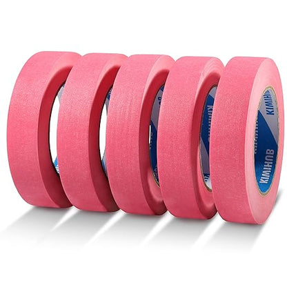 KIWIHUB Pink Painters Tape, 1 inch x 60 Yards x 5 Rolls by KIWIHUB