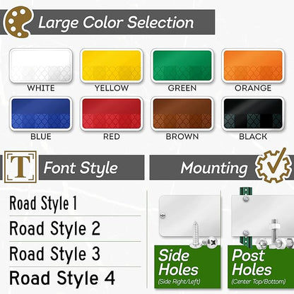 Custom Street Sign, Address Sign, 8 Colors, Reflective Option, Mounting Options - Image 3