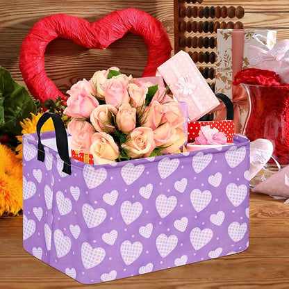 FUULOXE Rectangular Valentines Basket Storage Bin - Image 3