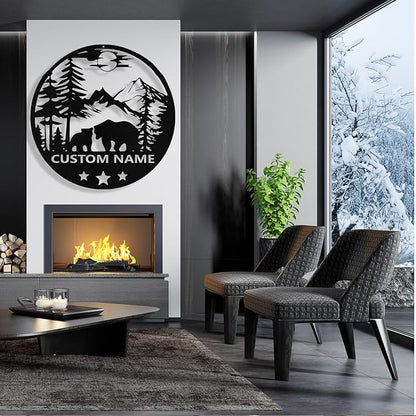 Custom Bear Metal Sign, Custom Bear Metal Wall Art Decor, Personalized Last - Image 2