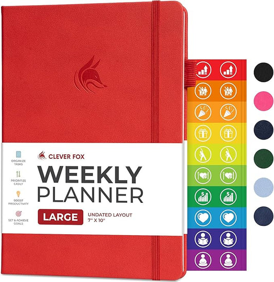 Clever Fox Planner Large – Undated Weekly & Monthly Planner by CleverFox